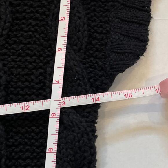 INC Intl Black Short Sleeve Chunky Cable Knit Turtleneck Sweater Dress Size SP - Picture 8 of 9